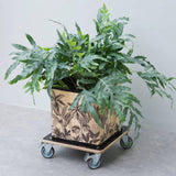 Nature Square plant trolley 38x38 cm black wood