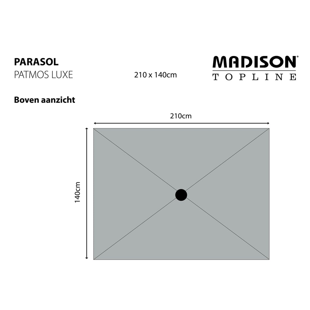 Madison Parasol de jardin Patmos Luxe rectangulaire 210x140 cm taupe