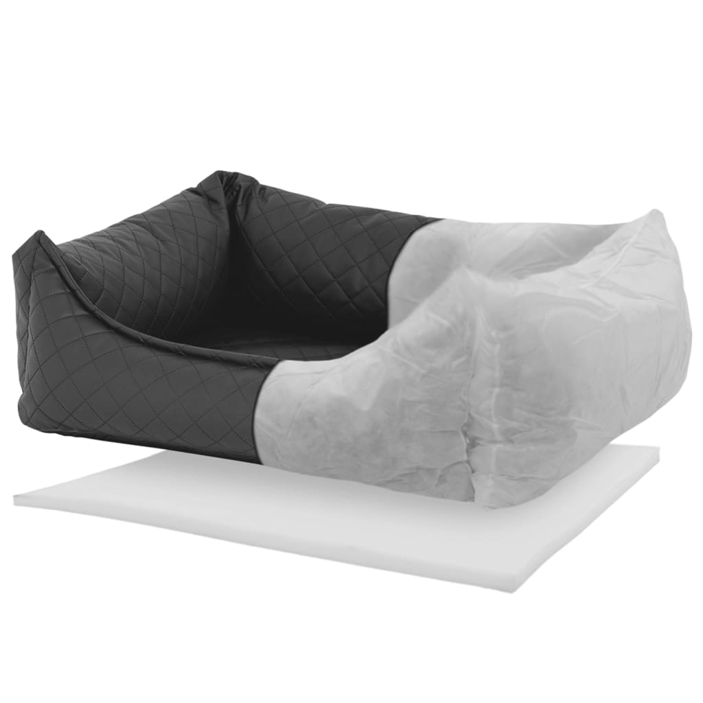 Madison Dog Bed Skai Check 100x80x25 cm Grey