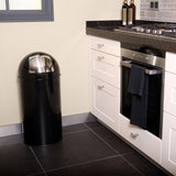 EKO 40L Pressure Lid Trash Can Black