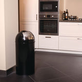 EKO 40L Pressure Lid Trash Can Black