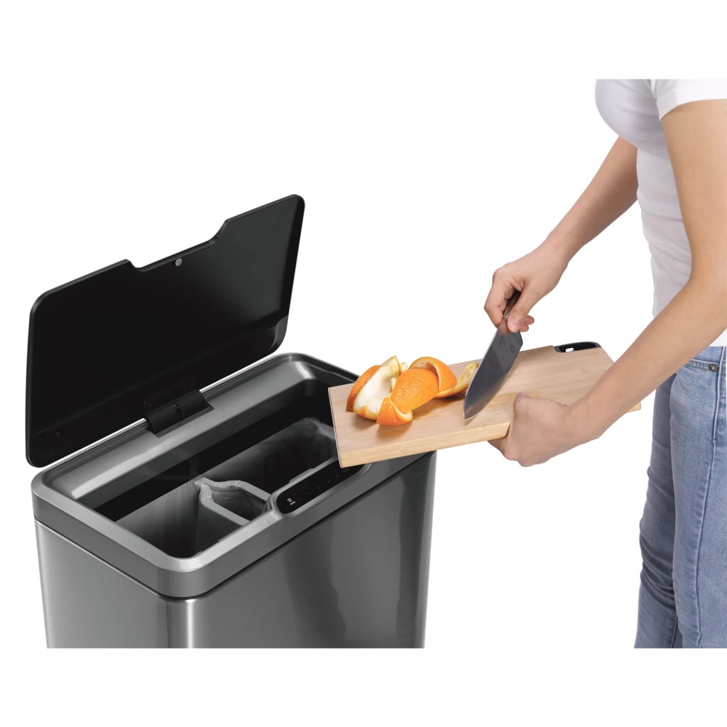 EKO Mirage 2x20 L Sensor Bin Matt Silver