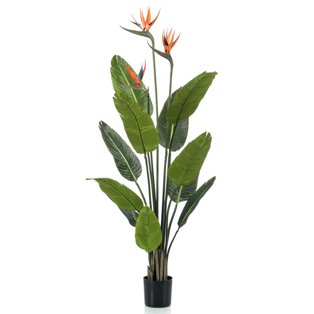 Emerald Plante artificielle Strelitzia en pot avec fleurs 120 cm