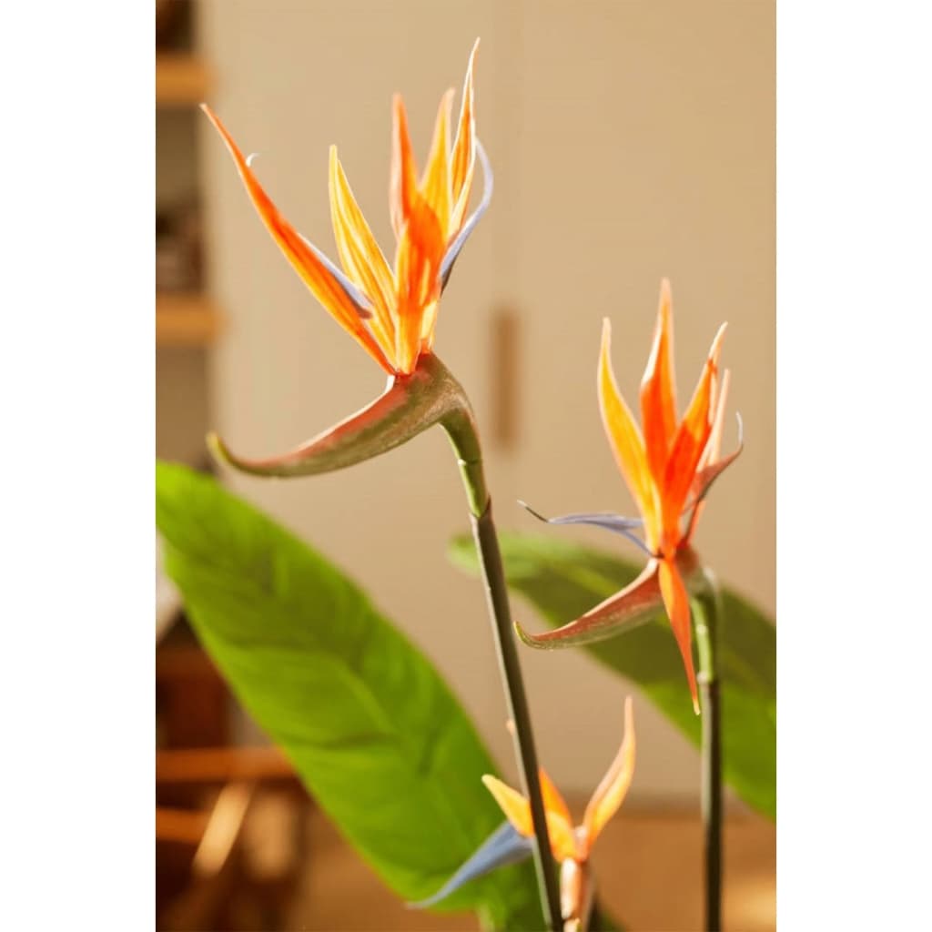 Emerald Plante artificielle Strelitzia en pot avec fleurs 120 cm