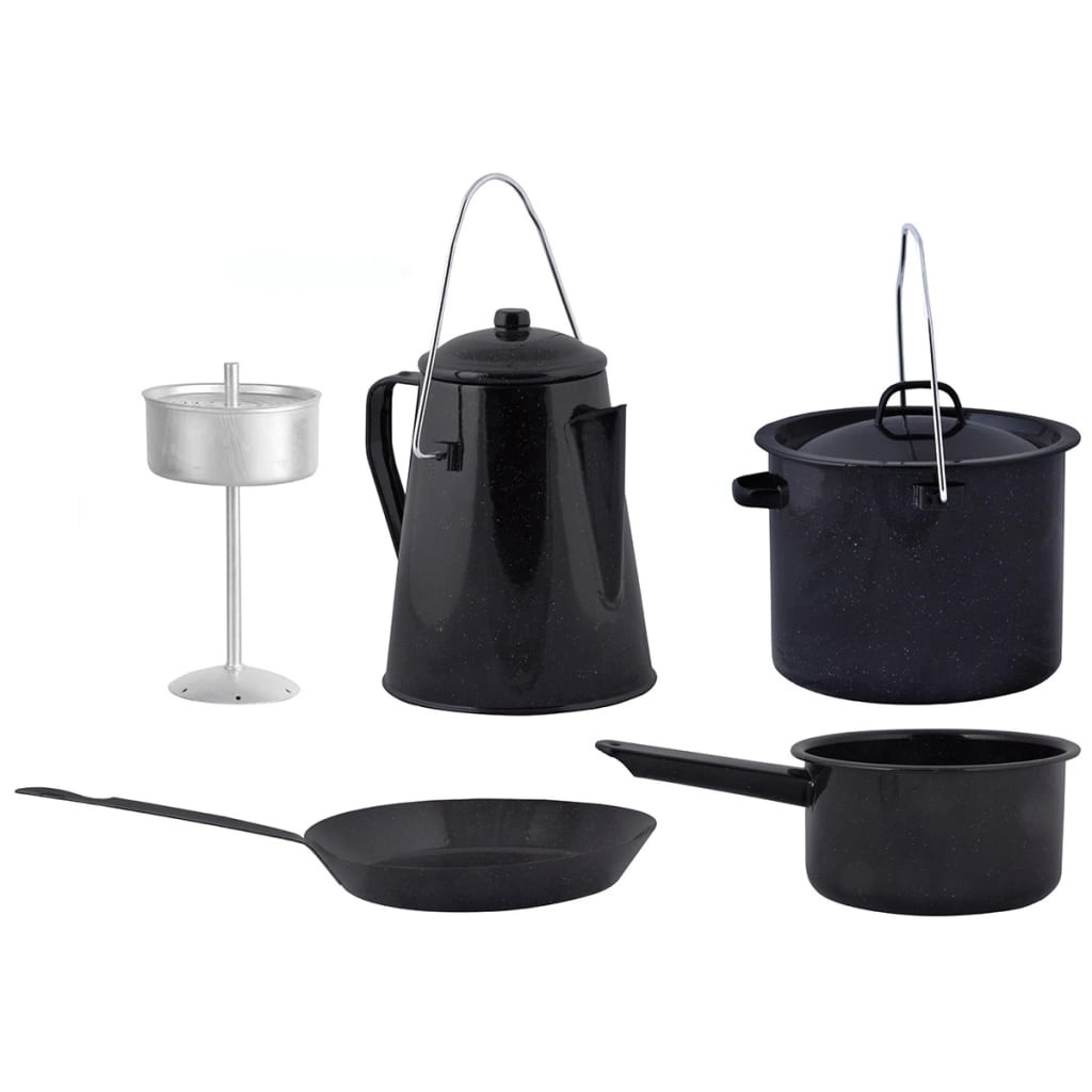 Esschert Design Vierteiliges Outdoor-Kochutensilien-Set, Schwarz