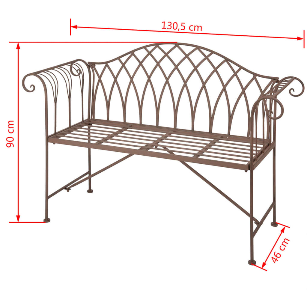 Esschert Design Banc de jardin métal de style anglais ancien MF009