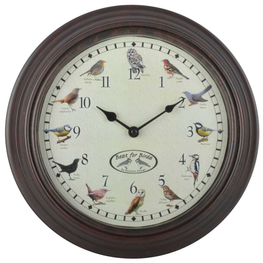 Esschert Design Uhr mit Vogelstimmen