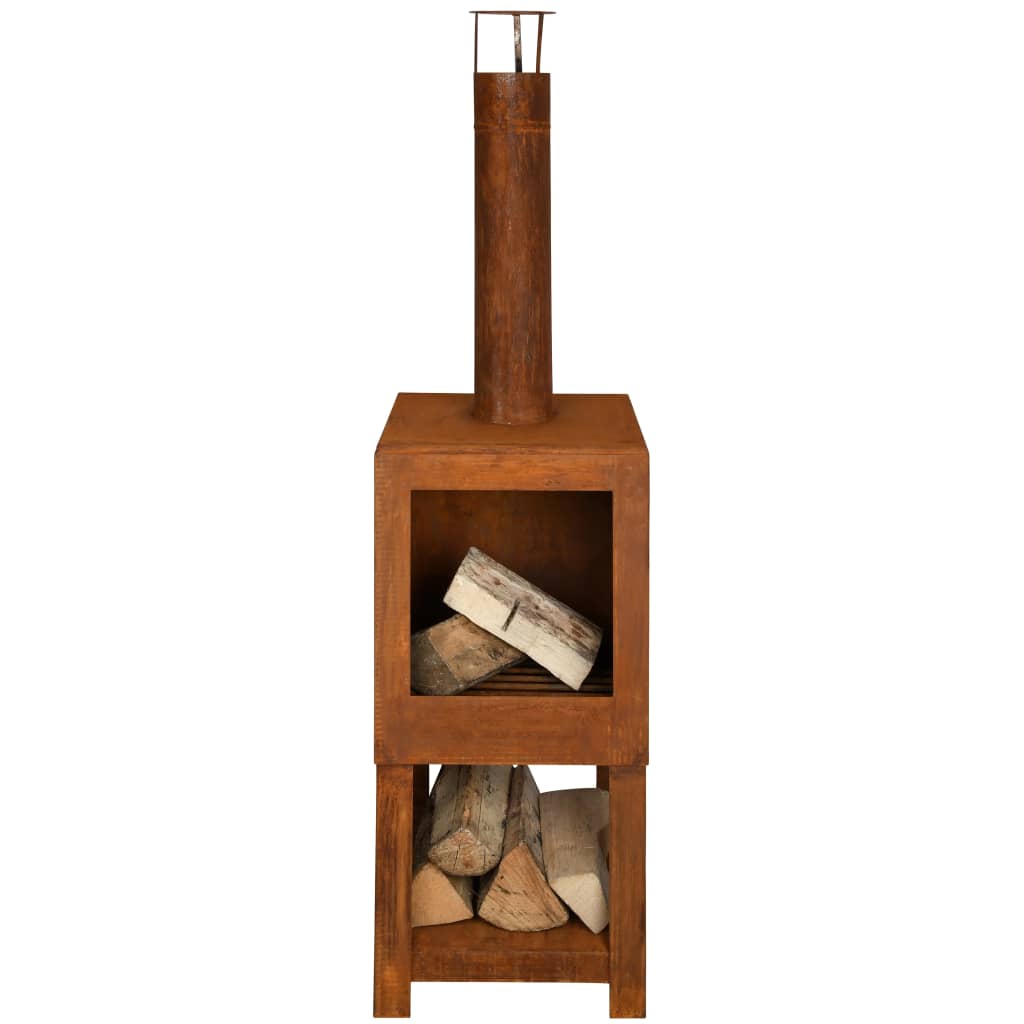 Esschert Design Outdoor fireplace with wood storage FF298