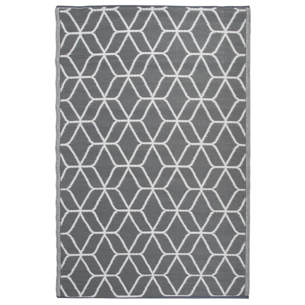 Esschert Design Outdoor rug 180x121 cm Grey and white OC25