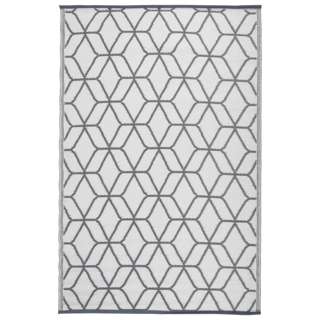 Esschert Design Outdoor rug 180x121 cm Grey and white OC25