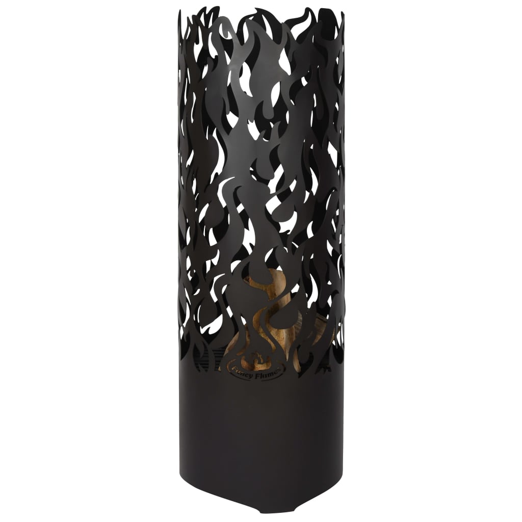 Esschert Design Baril à feu Flames Acier au carbone Noir FF408