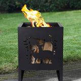 Esschert Design Square Fire Basket Deer