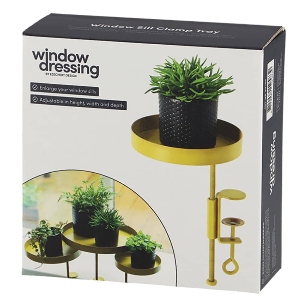 Esschert Design Plateau pour plantes avec pince Rond Doré S