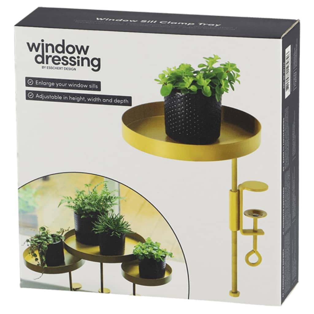 Esschert Design Plateau pour plantes avec pince Rond Doré M