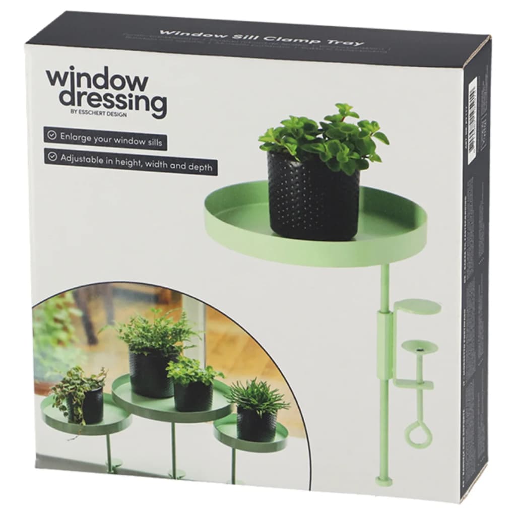 Esschert Design Plateau pour plantes avec pince Rond Vert M