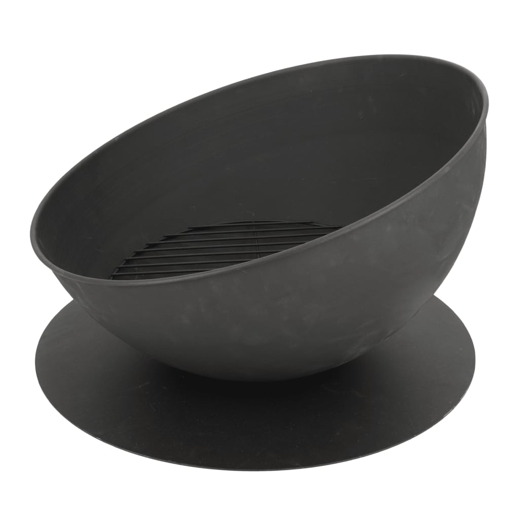 Esschert Design Bol de feu incliné sur disque Noir