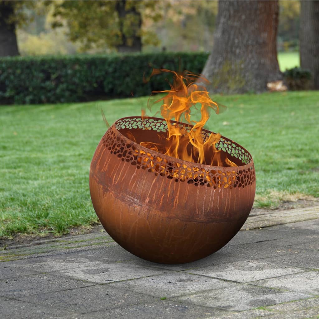 Esschert Design Bol à feu boule moucheté Rouille