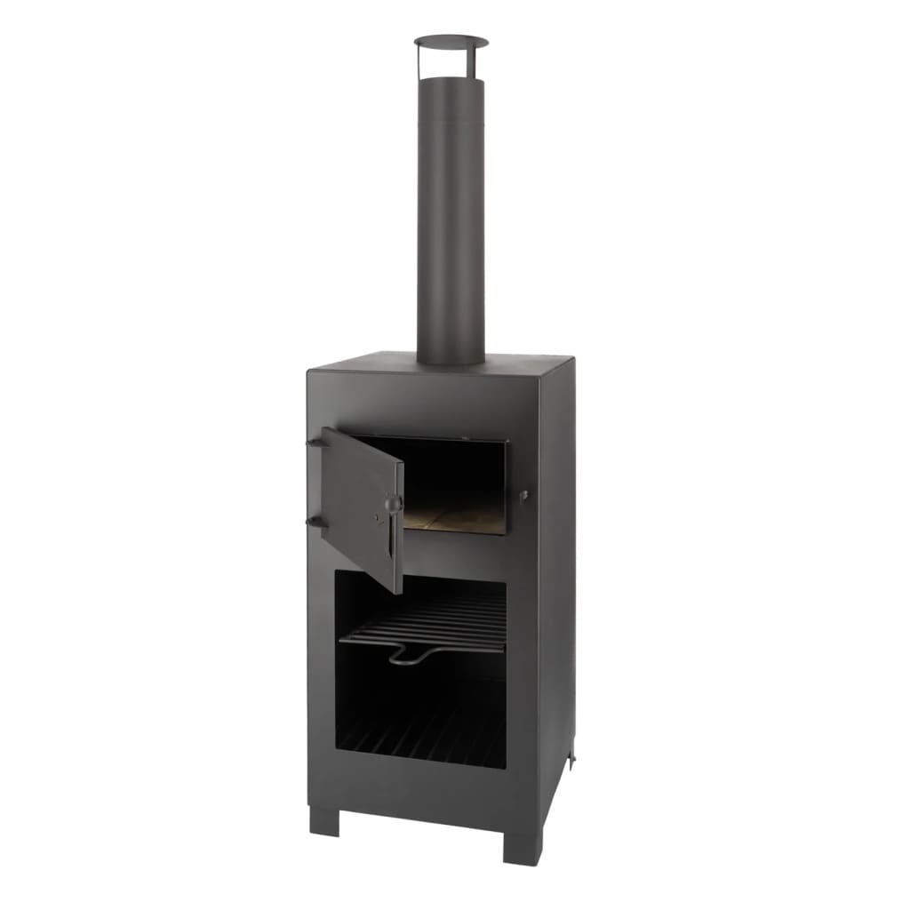 Esschert Design Terrace stove with pizza oven Black