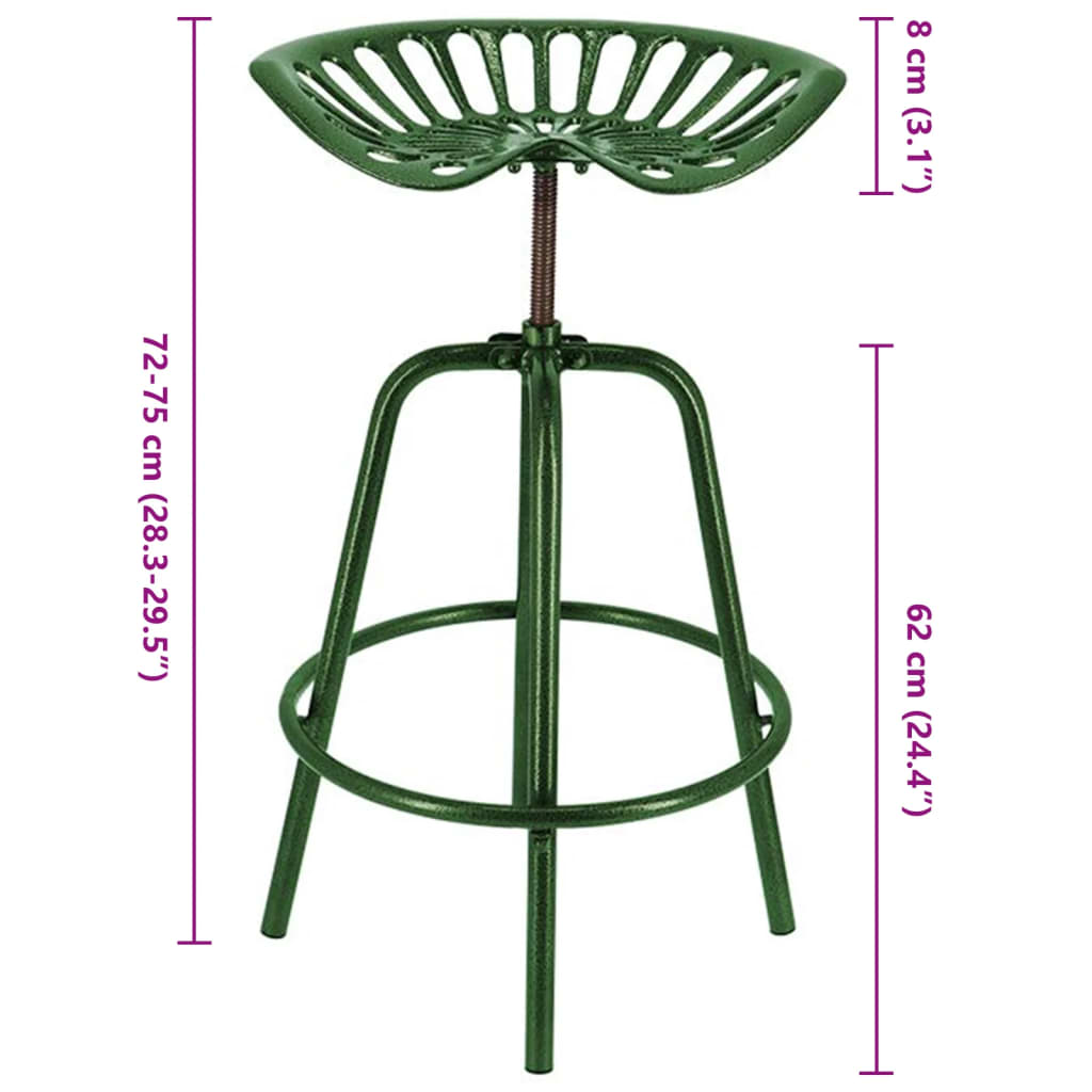 Esschert Design Chaise de tracteur de bar vert