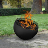 Esschert Design Bol à feu boule moucheté Noir