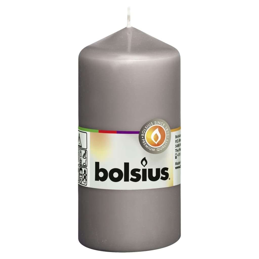 Bolsius Bougies pilier 10 pcs 120x58 mm Gris chaud