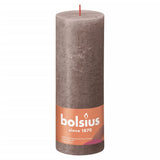 Bolsius Bougies pilier rustiques Shine 4 pcs 190x68 mm Taupe rustique