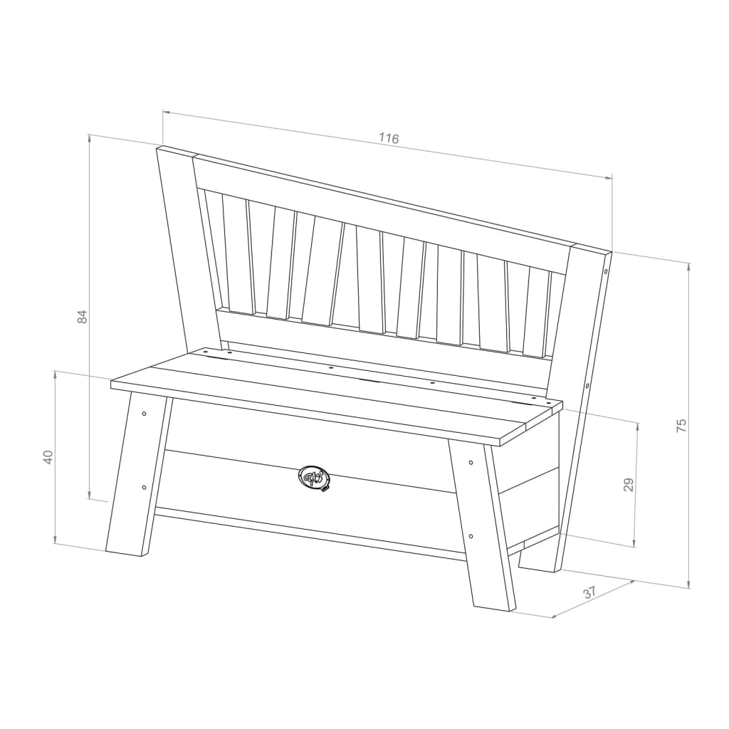 AXI Banc de rangement Corky Marron et blanc