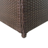 Boîte de rangement de jardin marron 120x50x60 cm résine tressée