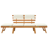 Banc de jardin avec coussins 2-en-1 190 cm Bois solide d'acacia