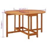 Table de jardin 130x90x72 cm Bois d'acacia massif