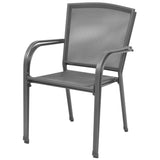 Chaises empilables de jardin lot de 2 Acier Gris