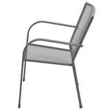 Chaises empilables de jardin lot de 2 Acier Gris