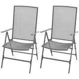 Chaises empilables de jardin lot de 2 Acier Gris