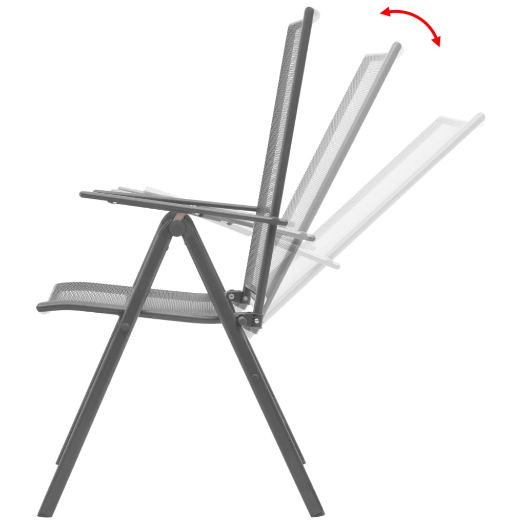 Chaises empilables de jardin lot de 2 Acier Gris