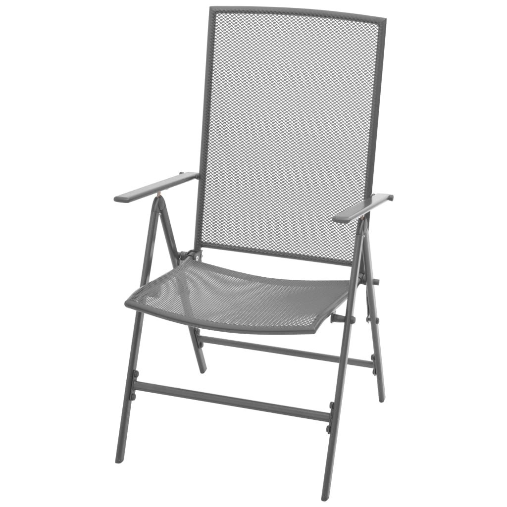 Chaises empilables de jardin lot de 2 Acier Gris