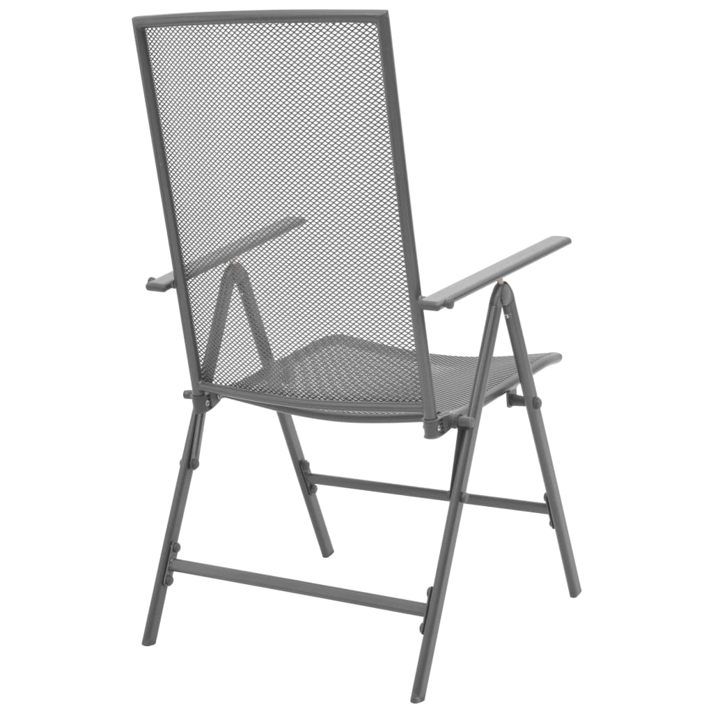 Chaises empilables de jardin lot de 2 Acier Gris