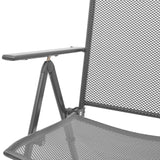 Chaises empilables de jardin lot de 2 Acier Gris