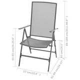 Chaises empilables de jardin lot de 2 Acier Gris