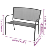 Banc de jardin 108 cm acier et maille anthracite