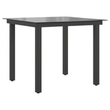 Table de jardin Noir 80x80x74 cm Aluminium et verre