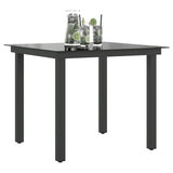 Table de jardin Noir 80x80x74 cm Aluminium et verre