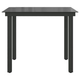 Table de jardin Noir 80x80x74 cm Aluminium et verre