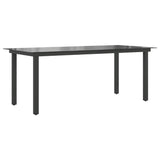 Table de jardin Noir 190x90x74 cm Aluminium et verre