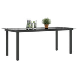 Table de jardin Noir 190x90x74 cm Aluminium et verre