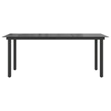 Table de jardin Noir 190x90x74 cm Aluminium et verre