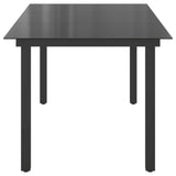 Table de jardin Noir 190x90x74 cm Aluminium et verre