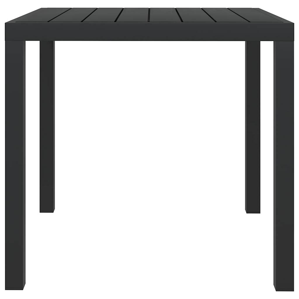 Table de jardin Noir 80 x 80 x 74 cm Aluminium et WPC