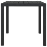 Table de jardin Noir 80 x 80 x 74 cm Aluminium et WPC