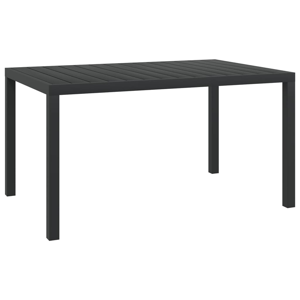 Table de jardin noir 150 x 90 x 74 cm Aluminium et WPC