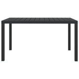 Table de jardin noir 150 x 90 x 74 cm Aluminium et WPC